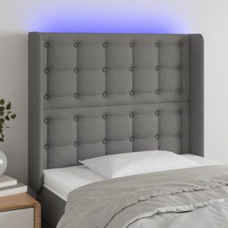 vidaXL Cabecero Con Led De Tela Gris Oscuro 83x16x118/128 Cm Vidaxl