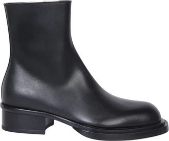 Alexander McQueen Stack Enkellaarsjes - Heren - Enkellaarsjes - Zwart - 41 EU - Leer - Schoenen