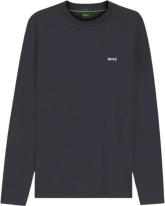 HUGO BOSS Tee Long - Heren - Longsleeves - Blauw - XL - Katoen - Tops