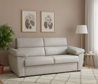 Dmora Dmora - Sof&aacute; Fijo 3 Plazas Giffone, Sof&aacute; Lineal Para Sal&oacute;n, Acolchado, Desenfundable, Calidad 100% Made In Italy, 225x95 H100 Cm, Beige