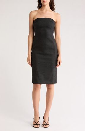Alice & Olivia Kelly Strapless Body-Con Midi Dress in Charcoal Grey Melange at Nordstrom Rack, Size 14