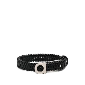 Ferragamo Gancini Braided Leather Bracelet