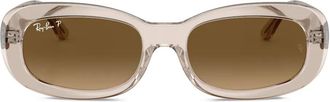 Ray-Ban oval-frame sunglasses - women - Acetate - 55 - Brown