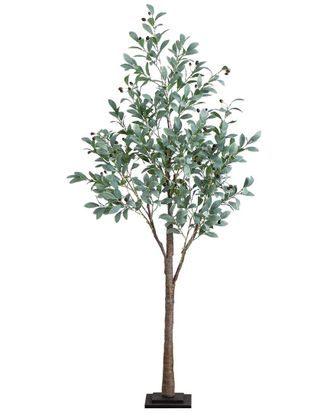 Nearly Natural 6ft Lighted Artificial Fruiting Olive Tree with 280 Warm White LED Lights