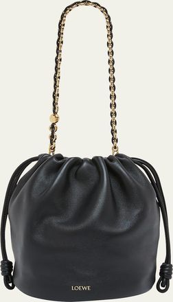Loewe x Paulas Ibiza Flamenco Bucket Bag in Napa Leather with Chain