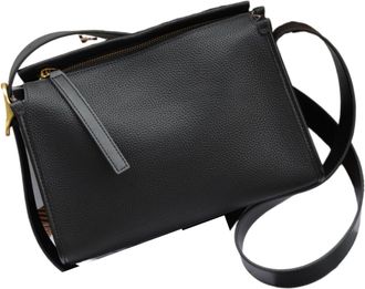 Generic Compatible For Leather Womens Shoulder Crossbody Bags Wide Straps Bag(Black)