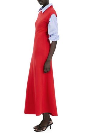 Mango Mock Neck Midi Sweater Dress in Red at Nordstrom, Size 10