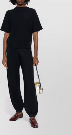 Fabiana Filippi short-sleeve round-neck knitted top