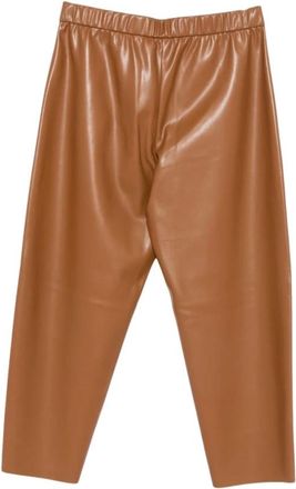 Marina Rinaldi Mrnottelia Leren Broek - Dames - Broeken - Bruin - Maat: 2XL Leer