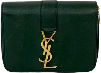 Saint Laurent Green Leather Wallet (Bi-Fold) (Pre-Owned)