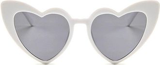 Generic Womens Party Decorative Sunglasses Commuting Outdoor Shopping Sun Glasses(White)