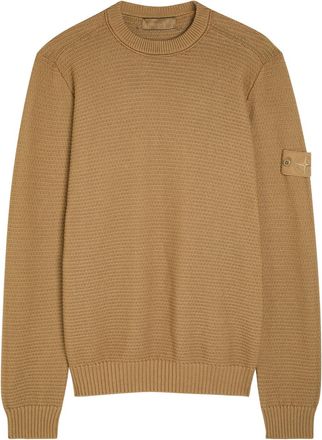 Stone Island Ghost Logo Cotton and Cashmere-blend Jumper - Beige - XL