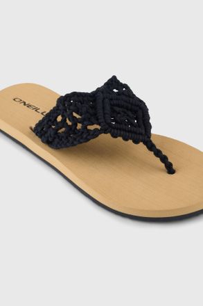 O'Neill Zehentrenner ONEILL DITSY CROCHET SANDALS, Damen, Gr. 36, schwarz out, Synthetik, Schuhe Zehentrenner, Sommerschuh, Sandale, Schlappen, mit Gummilaufs