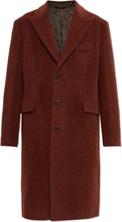 Etro Woljas met enkele split - Heren - Mantel - Bruin - L - Wol - Jassen