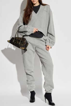 The Attico Sweatshirt With Logo, Womens, Grey