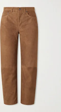 Citizens Of Humanity Pantaloni Barrel In Camoscio Miro - Marrone