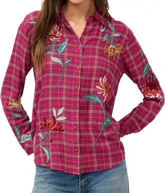 Johnny Was Weslie Oversized Shirt Tunic In Dullet Plaid