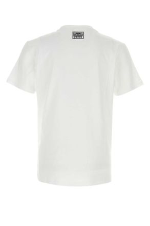 Fendi Mens White Cotton T-Shirt Bianco Exterior