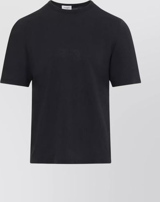 Saint Laurent cotton logo embroidered short sleeve t-shirt