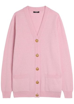Balmain Wool and Cashmere-blend Cardigan - Rose - 40 (UK12 / M)