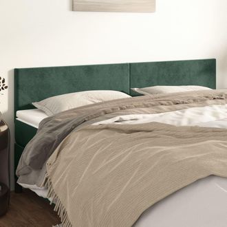 vidaXL Cabeceros 2 Unidades De Terciopelo Verde Oscuro 80x5x78/88 Cm Vidaxl