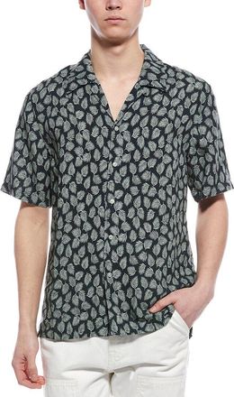 7 For All Mankind Print Linen-Blend Shirt