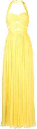Zuhair Murad draped cut-out silk gown - women - Silk - 36 - Yellow
