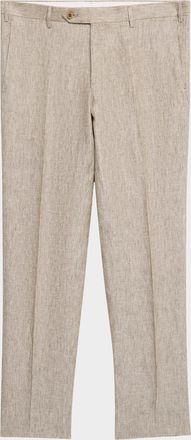 Zanella Men & apos;s Parker Linen Flat-Front Pants