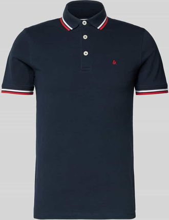 Jack & Jones Jack & Jones Slim Fit Poloshirt mit Logo-Stitching Modell PAULOS in Marine, Größe XXL