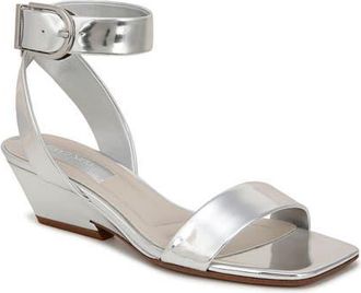 Franco Sarto Savini Ankle Strap Sandal in Silver at Nordstrom, Size 8.5
