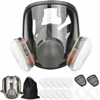 OEM Mascarilla Facial Completa 16 En 1: Mascarilla Facial Completa De Silicona + Caja De Filtro, Filtro De Algod&oacute;n, Juego De 7 Piezas Para Prevenir La Exp
