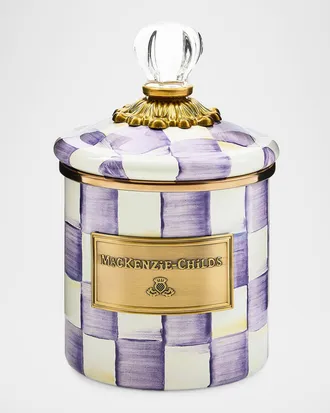 MacKenzie-Childs Violet Check Demi Canister