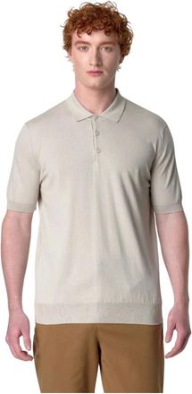 K-Way Tops, Heren, Beige, XL, Katoen, Klassiek poloshirt met korte mouwen