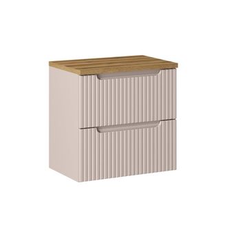 Petits Meubles Mueble bajo lavabo 60cm 2 cajones paneles de melamina y mdf cachemira