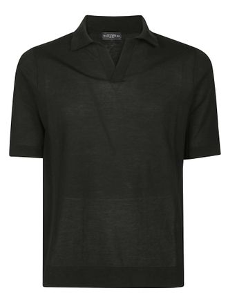 Ballantyne Black Minimalist Cotton Polo Shirt
