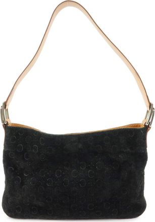 Celine C Macadam Shoulder Suede Black Suede Handbag (Pre-Owned)