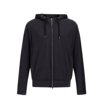 Herno Zip-throughs, male, Blue, Size: S Blue Sweaters for Men