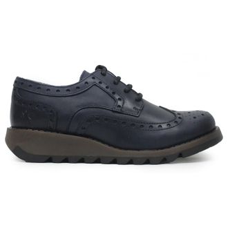 FLY London SIIP362FLY Rug Leather Womens Lace Up Shoes - Navy - Size:UK 4