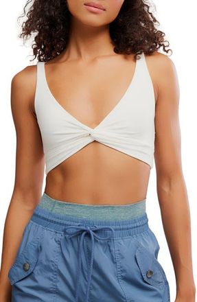Free People FP Movement Never Better Twist Front Sports Bra in White at Nordstrom, Size Small