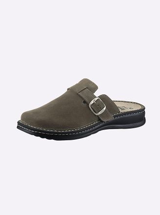Mubb Clog MUBB, Herren, Gr. 40, gr&uuml;n (oliv), Leder, Rindsleder, Veloursleder, Basic, Schuhe Clog