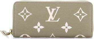 Louis Vuitton Green Bicolor Monogram Empreinte Giant Clemence Wallet (Authentic Pre-Loved)