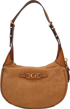 Guess Malva Suede Shoulder Bag - Dames - Schoudertassen - Bruin - ONE Size - Su&egrave;de - Tassen