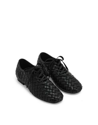 JW PEI Kayla - Scarpe stringate nere intrecciate con fascette-Nero