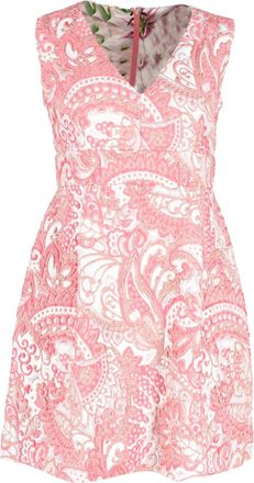 Dolce & Gabbana Pre-owned Womens & Floral Jacquard Mini Dress in Pink - Size EU 38 (Womens)