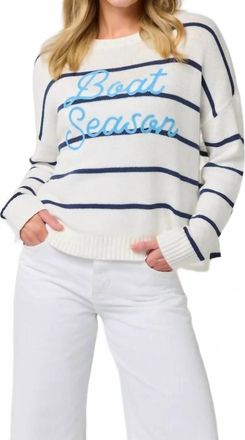 Shiraleah Boat Season Relaxed Fit Sweater In Cream/nancy Stripe