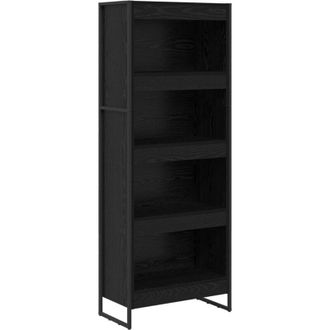 vidaXL Book Cabinet Black Oak 60 x 30 x 155 cm Engineered Wood vidaXL