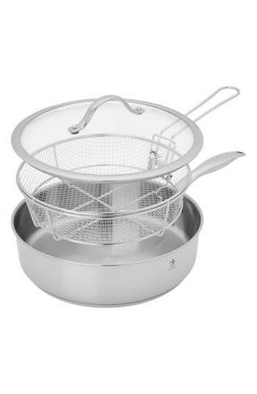 J.A. Henckels International Aragon 5-Quart Stainless Steel Saut&eacute; Pan with Lid & Fryer Basket in Silver at Nordstrom Rack