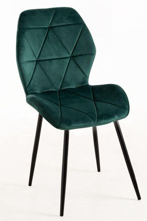 Regalos Miguel Sillas - Silla Sesel Terciopelo Patas Negras - Verde
