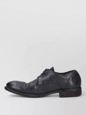 Guidi derby lace leather shoes round toe
