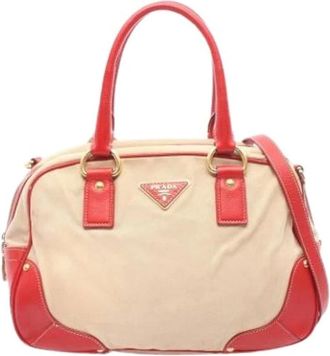 Prada Pre-owned Handbags, female, Multicolor, Size: ONE SIZE Pre-owned Vintage Canvas Handbag
